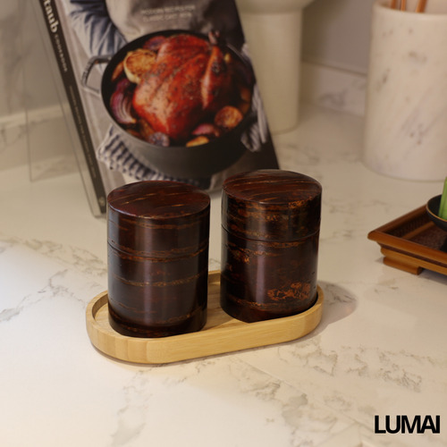 Bandeja De Bambu 19cm Tabua Impermeável Com Borda Lisa Forte Cor Marrom-claro Bandejinha para Organização de Acessórios e Potes Multiuso