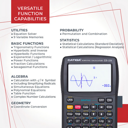 Calculadora Científica Con Funciones Gráficas, Múltiples Modos Con Interfaz Intuitiva, Perfecta Para Cursos Principiantes Y Avanzados, Escuela Secundaria O Universidad