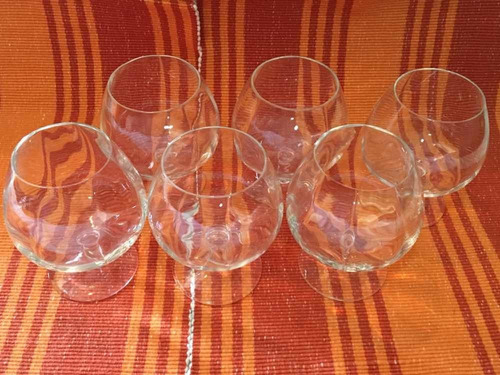 Copas De Cristal D´ Arques Con Biselado Para Coñac Brandy