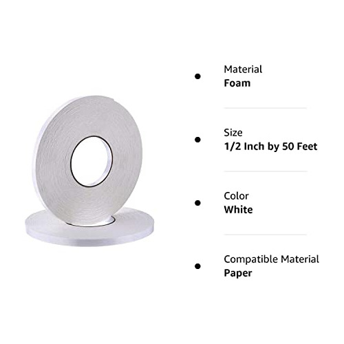 2 Rolls Double Sided Foam Tape Pe Foam Tape Sponge Soft...