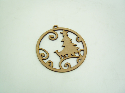 Imagen 4 de 7 de Esferas Decorativas Mdf Para Árbol Navideño Láser 10 Piezas