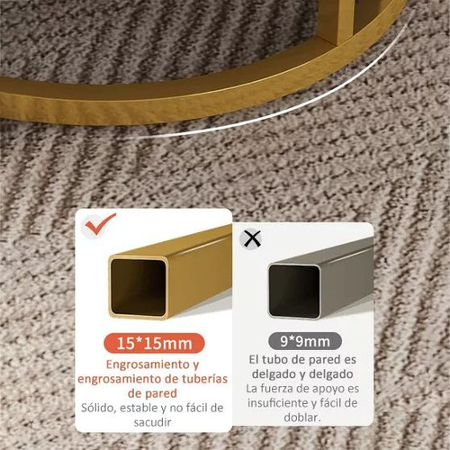 Mesa De Centro Moderno Veteado Doble Capa De Mármol Auxiliar Negro