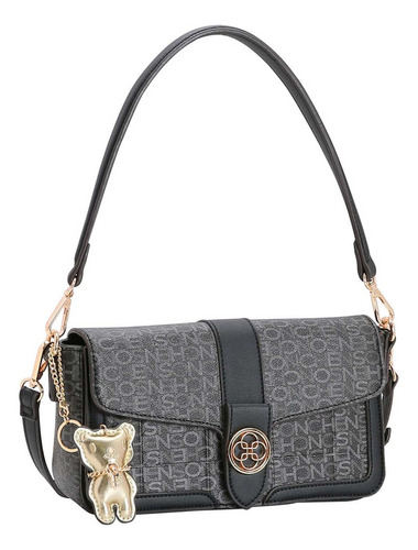 Bolsa Feminina Chenson Cg83898 Monograma Matelasse Mão Cor Preto