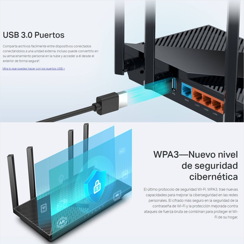 Imagen 6 de 10 de Router Gigabit Wifi 6 Dual Band Ax3000, Tp-link Archer Ax55