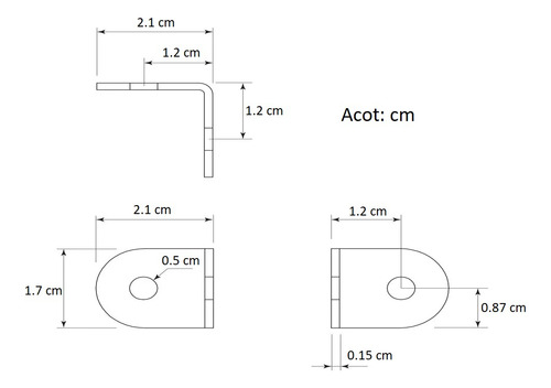 Paquete 25pzas Esquinero L Angulo Soporte Metálico 2 Cm