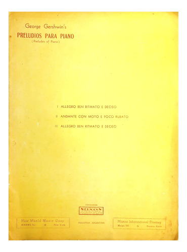 Partitura : Preludios Para Piano - George Gershwin