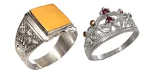 Comprar Sello Corona Rey + Anillo Corona Reina - Plata 925 Y Oro 18k