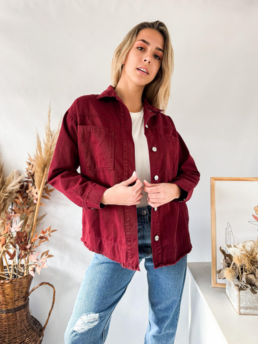 Camisaco Lulyna Mujer Camisa Gabardina Oversize