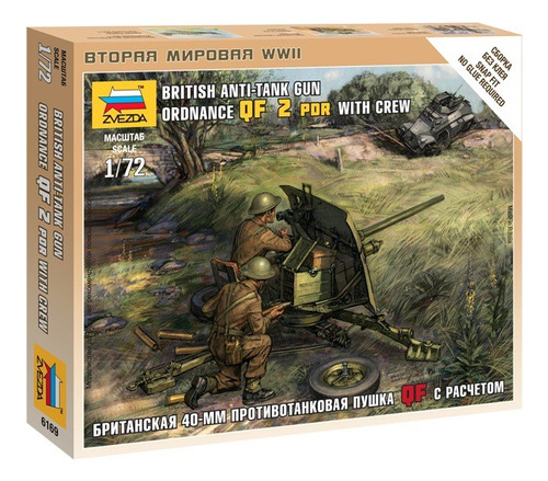 British 40-mm Anti-tank Gun With Crew By Zvezda # 6169  1/72