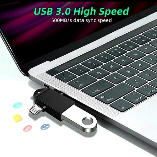 Adaptador Otg 3 En 1 Tipo C 3.1+micro Usb A Usb 3.0