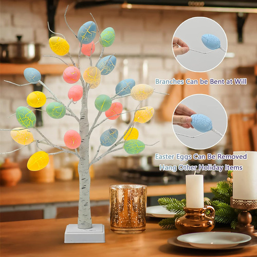 Árvore De Páscoa Egg Lights Eggs Glow Tree