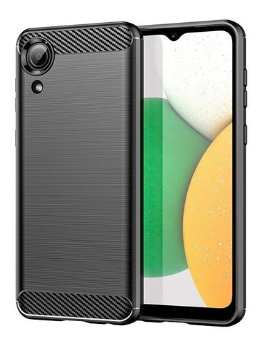 Funda Fibra Carbono Para Samsung A03 Core + Vidrio Templado