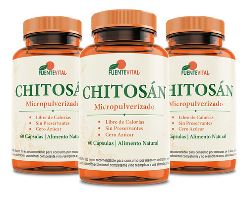 Chitosan 100% - 180  Cápsulas - Quemador Natural - Oferta X3
