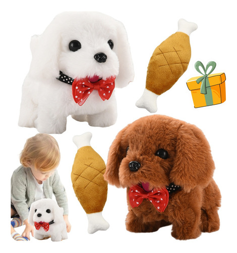 2 Juguetes Eléctricos De Peluche Para Cachorros