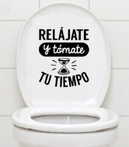 Vinil Decorativo Para Tapa De Baño Relajate