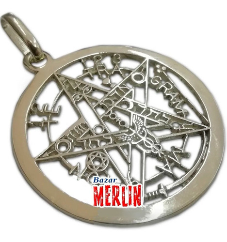 Tetragramaton O Pentagrama Grande En Plata 3.5 Cms Diametro