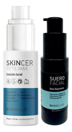 Set Skincer Retil Max + Suero Hialurónico Biobellus 30cc