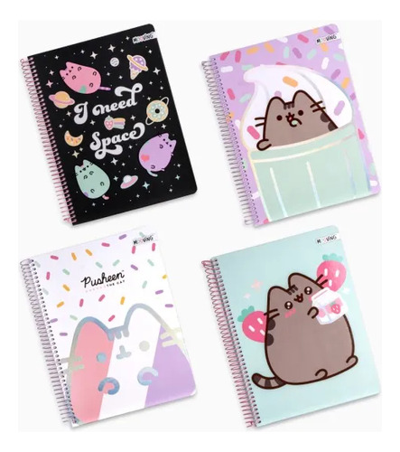 Cuaderno Especial Carta Pusheen 3 Materias 7 Mm Mooving