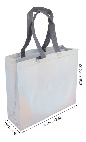 Juego De 10 Bolsas De Regalo Reutilizables Plateadas Brillan