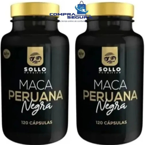 Imagen 1 de 9 de Maca Peruana Negra Sollo Premium 100% Pura  - 240 Cápsulas