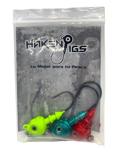 3 Cabezal Haken Jigs Cachetón C/triple & Pezvelero 21g 3/4oz