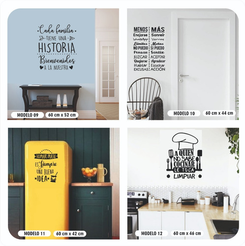 Imagen 2 de 10 de Vinilo Decorativo Frases Para Pared Adhesivos Varios Modelos