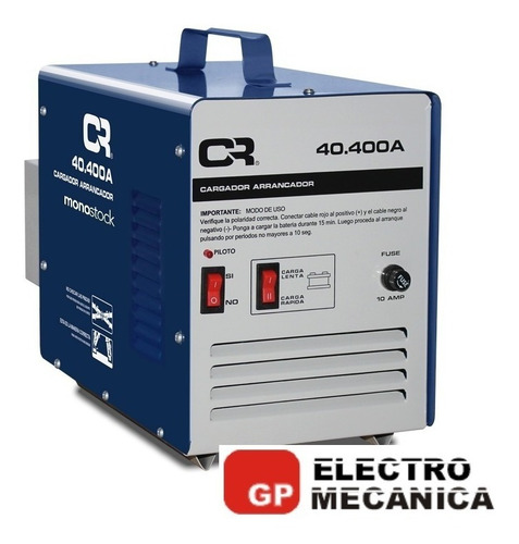 Imagen 3 de 9 de Cargador Arrancador De Bateria Cr 40-400a Arranque Remoto