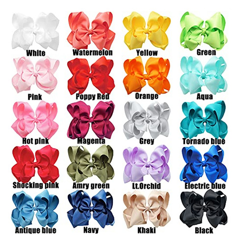 Lazos Pelo Niñas 6puLG - 20 Colores - Doble Capa - Pinzas