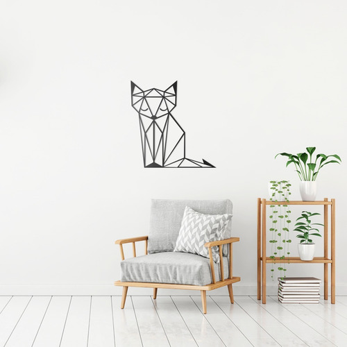 Quadro Decorativo Parede Animal Gato Minimalista 02 90cm