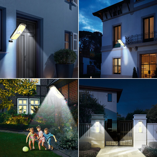 Luz Solar De Pared Sensor Solar De Pared 3modos+remote 6000k