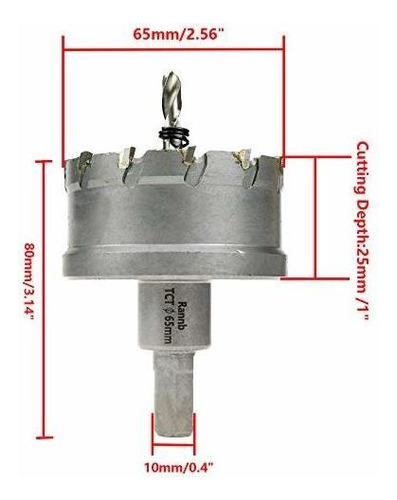 Mecha Copa De Carburo De Tungsteno P/ Acero Inoxidable 65mm