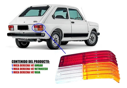 Mica Stop Derecho Fiat 147 Juego De 3 Piezas