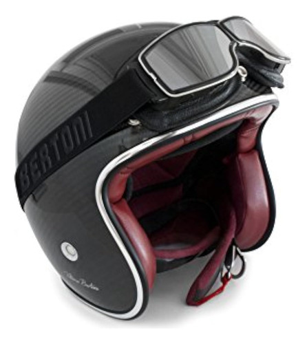 Gafas De Moto Bertoni De Piel Negra