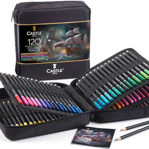 Castle Art Supplies Juego De 120 Lápices De Colores Con Crem