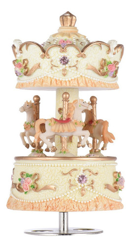 Caja Musical Muslady Con Diseño De Carrusel Con 3 Caballos