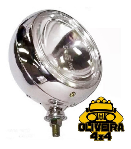 Imagem 2 de 4 de Farol Milha Adaptaçao Moto/ Gaiola 180mm Cromado