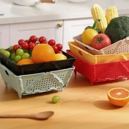 Colador Plegable Multiuso Para Cocina Cesta Escurridora Para Frutas Y Verduras Compacto Y Fácil De Almacenar Ideal Para Escurrir Alimentos Y Lavado De Ingredientes