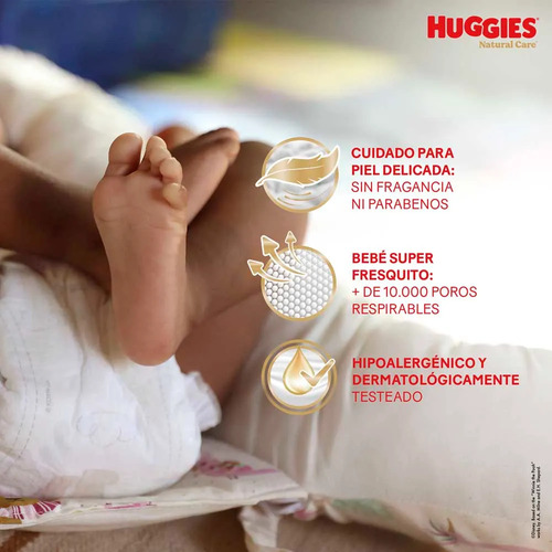 Pañales Huggies Natural Care P X100 Uni (hasta 6 Kilos) Pequeño (p) Sin Género