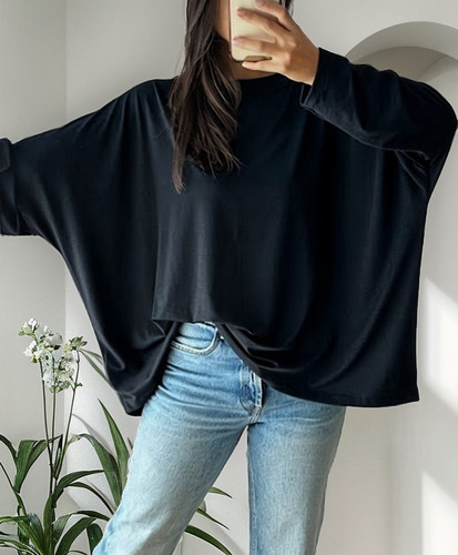 Blusa Remerón Amplio Ancho Mujer Oversize M Al 5xl!