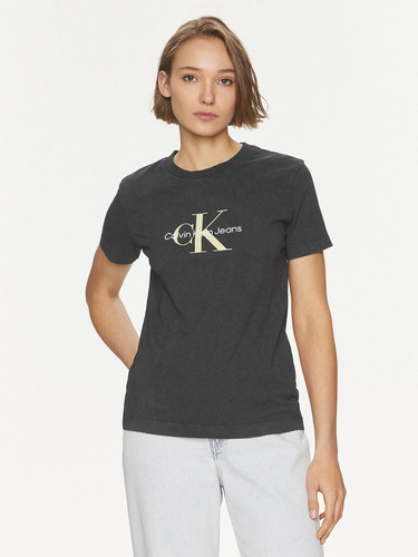 Polera Archival Monologo Regular Negro Calvin Klein