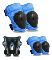 Comprar Kit Juego De Rodilleras, Coderas Y Muñequeras Azul Niños