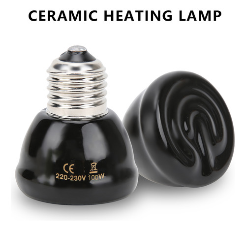 Pet Heating E27 Animal, Cerámica Negra Inofensiva Y Sin Luz