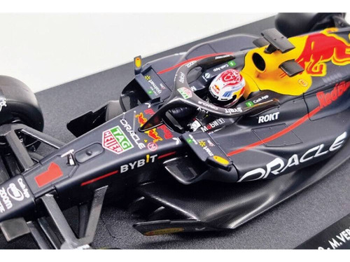 F1 Oracle Red Bull Rb19 1 Max Verstappen 2023 1 en 18 Burago Color Negro