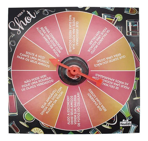 Drinks Jogos Roletas Vira O Shot C/4 Shots New Gift 10100026