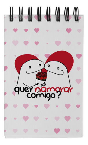 Bloco De Notas 10x15cm - Amor - Flork - Quer Namorar Comigo