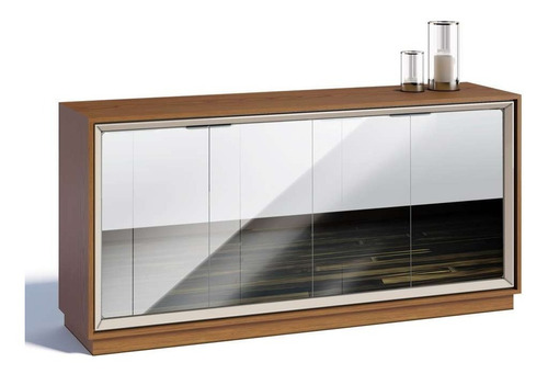 Buffet Opera Com Espelho 4 Pt Off White E Freijo Touch