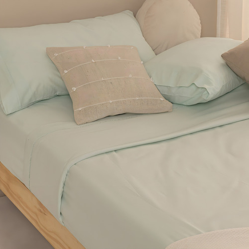 Sábanas Super King Arredo Algodón Peinado Lisas Color Verde claro Diseño de la tela Liso