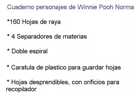 3 Cuadernos Doble Espiral Winnie Pooh Pasta Dura 160 Hojas