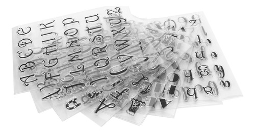 8pcs Letra Sello Transparente Transparente De Bricolaje