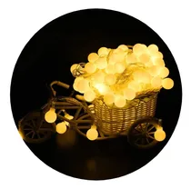 Comprar Guirnalda Luces Led Bolitas Calido Cn 3m Pilas Navidad Full Luces Blanco Cálido